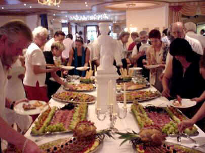 The sumptuous buffet of hors d’oeuvres