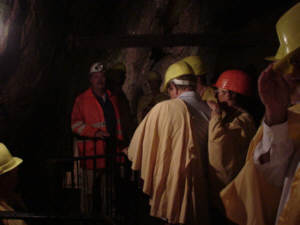 Inside the mine with our guide