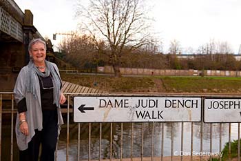 Dame Judi railing against her railing